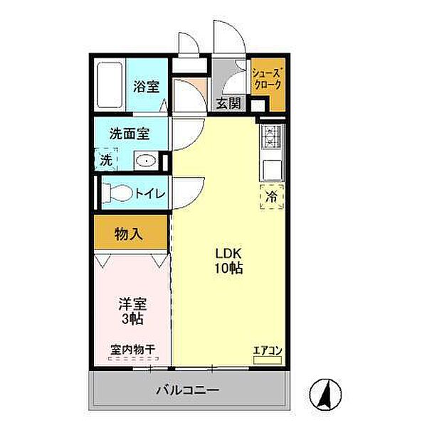 リ・サクラ　Ｂ 303｜千葉県流山市おおたかの森南1丁目(賃貸アパート1LDK・3階・33.39㎡)の写真 その2