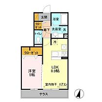 千葉県流山市大字東深井346-1（賃貸アパート1LDK・1階・36.43㎡） その2