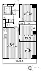 NK鶴見コータース 2SLDKの間取図画像