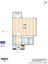 エクセル新中野 1Kの間取図画像