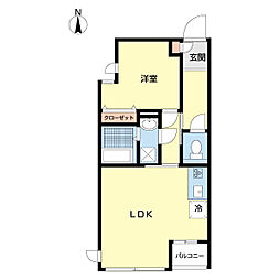 カーサ麻布アネックス 4階1LDKの間取り