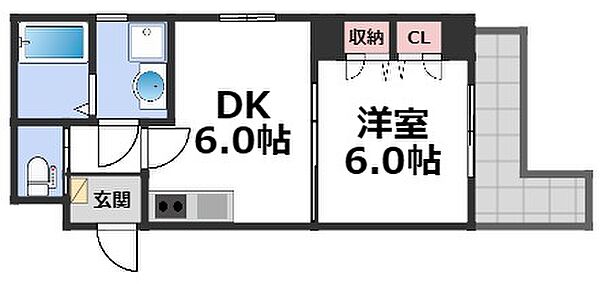 フィエルメンテ ｜大阪府大阪市東成区中本3丁目(賃貸マンション1LDK・2階・30.42㎡)の写真 その2