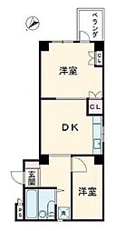 シンエイ赤羽マンション 2SKの間取図画像