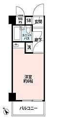 ライオンズマンションときわ台 1Kの間取図画像