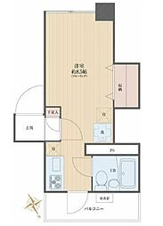 三田東中野コーポ ワンルームの間取図画像