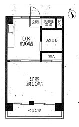 杉並東洋マンション 1DKの間取図画像