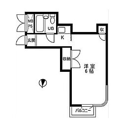 イースタンクロスアキバ ワンルームの間取図画像