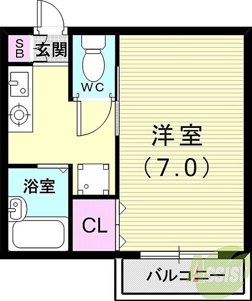 兵庫県西宮市荒戎町(賃貸アパート1K・2階・21.00㎡)の写真 その2