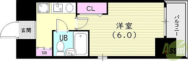 兵庫県西宮市和上町(賃貸マンション1K・2階・18.34㎡)の写真 その2