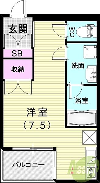 兵庫県西宮市甲子園口北町(賃貸マンション1K・4階・25.00㎡)の写真 その2