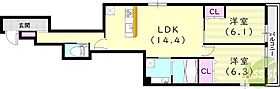 リバーサイド夙川東  ｜ 兵庫県西宮市川東町9-12（賃貸アパート2LDK・3階・63.73㎡） その2