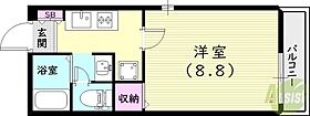 リタフラッツC  ｜ 兵庫県西宮市中殿町5-28（賃貸アパート1K・2階・26.67㎡） その2