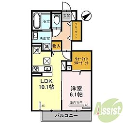 シュロス鳴尾 1LDKの間取図画像