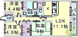 NTPRレジデンス甲子園四番町 3LDKの間取図画像