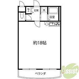 福寿荘弐番館 ワンルームの間取図画像