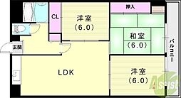 東朋第一マンション 3LDKの間取図画像