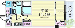 セレニテ甲子園 1DKの間取図画像