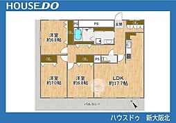 メルヘン宝塚 3LDKの間取図画像