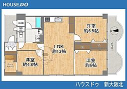 緑地公園ロイヤルマンション 3LDKの間取図画像