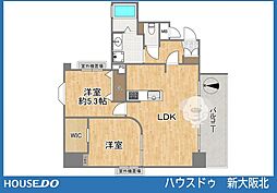 アンビエント江坂 2LDKの間取図画像