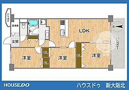 常和三国本町サンハイツ 3LDKの間取図画像