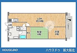 コスモハイツ新大阪 2LDKの間取図画像