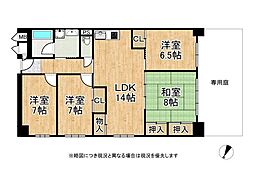 桂川ハイツ4号館 4LDKの間取図画像