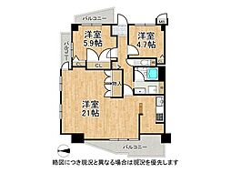 コスモワンダータウン 中古マンション 2LDKの間取り