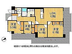 朝日プラザ桃山東 4LDKの間取図画像