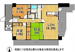 グラン・コート桃山2　中古マンション 3LDKの間取り