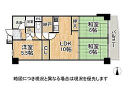 ルシエル西大津 3LDKの間取図画像