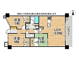 クレアガーデン伏見桃山 3LDKの間取図画像
