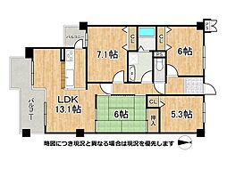 サンシティ桂坂参番館 4LDKの間取図画像