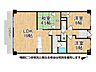 間取り：南向きバルコニーで陽当たり良好です