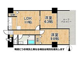 ライオンズマンション上鳥羽 2LDKの間取図画像