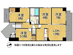 朝日プラザ嵐山 4LDKの間取図画像