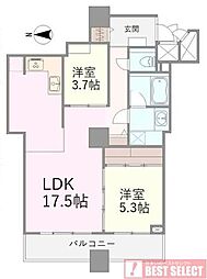 リズムタワー2 2LDKの間取図画像