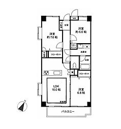 オガール川崎弐番館 3SLKの間取図画像