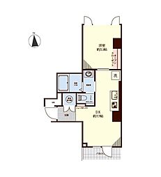 朝日八丁堀マンション 1DKの間取図画像