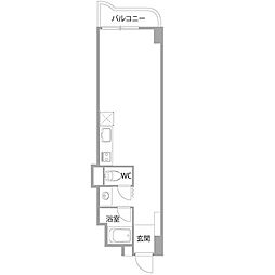東カングランドマンション大濠パークサイド ワンルームの間取図画像