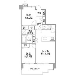 グランフォーレ大濠西 2LDKの間取図画像