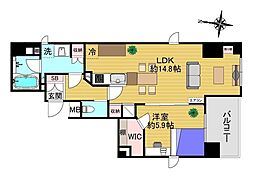 アイリス大森シティ 1LDKの間取図画像