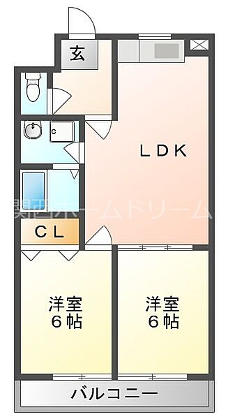 大阪府門真市一番町(賃貸マンション2LDK・4階・51.03㎡)の写真 その2