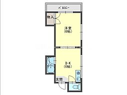 ミスズマンション 1DKの間取図画像