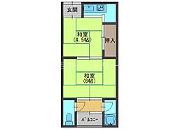 西辻文化住宅 2Kの間取図画像