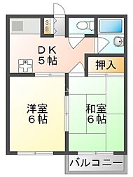 ドゥウエル南 2Kの間取図画像