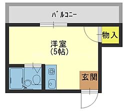 デイルーチェ北岸和田 ワンルームの間取図画像