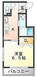 MapleOne 1Kの間取図画像