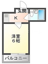 ロータリー門真 1Kの間取図画像