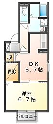クレベール眞 1DKの間取図画像